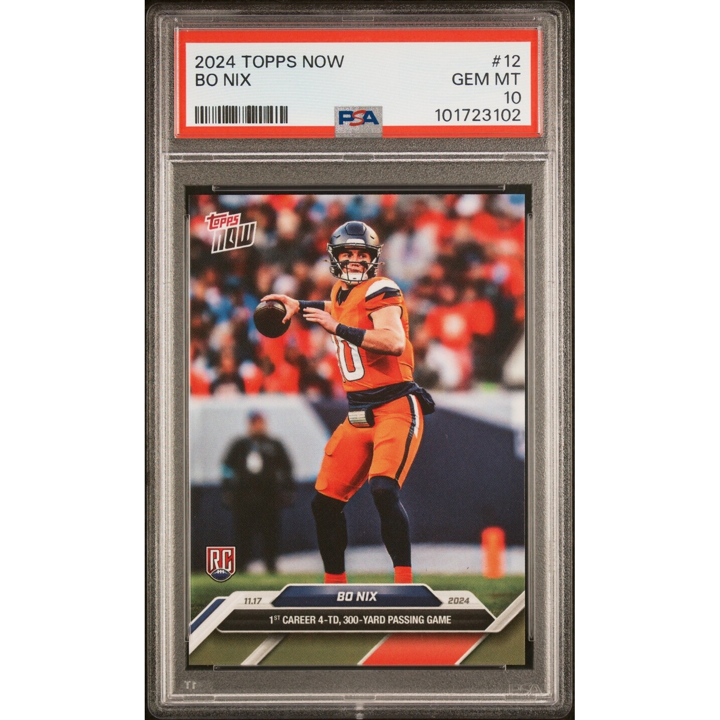 bo nix graded rookie card 2024 Panini Mosaic #312 PSA 10 This is a 2024 Panini Mosaic Bo Nix #312 PSA 10 Graded Gem Mint 10 Bo