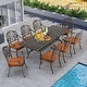 preview thumbnail 11 of 15, 9-Piece Outdoor Dining Set with 1 Table + 8 Chairs, All-Weather Aluminum Outdoor Patio Sets for Patio, Backyard, Garden