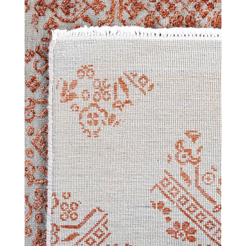 Ikat One-of-a-Kind Hand-Knotted Area Rug, Orange - 8' 1" x 10' 0"