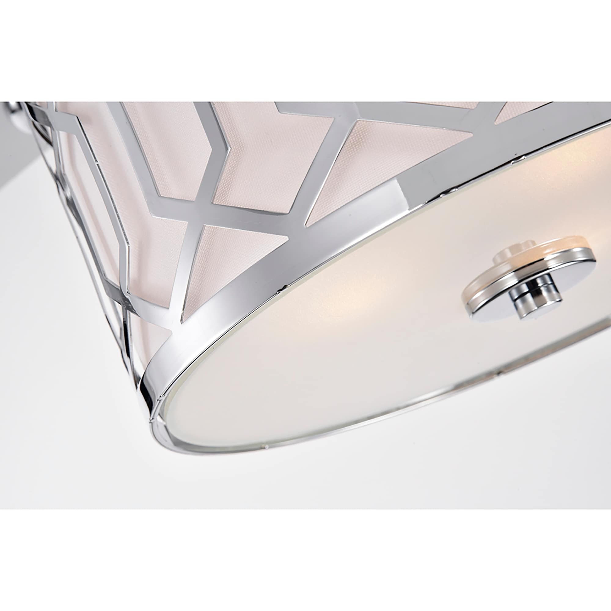 Muzanne Chrome 52-Inch 5-Blade Geometric Pattern Metal