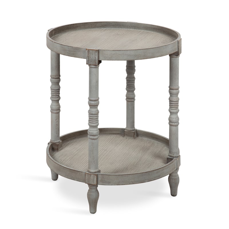 Kate and Laurel Bellport Round Wood Side Table - Gray