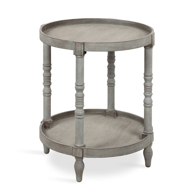 Kate and Laurel Bellport Round Wood Side Table - 20x20x24 - Gray
