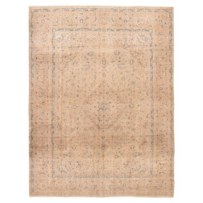 ECARPETGALLERY Hand-knotted Antalya Vintage Khaki Wool Rug - 9'3 x 12'3