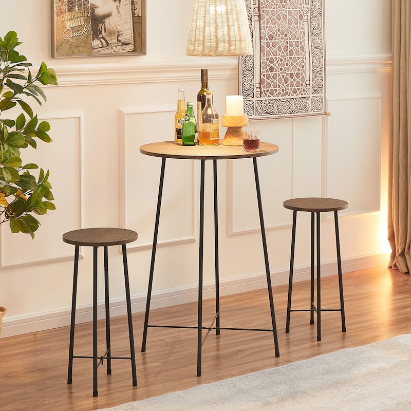 Taomika, Bistro Pub Table Round Dining Table-Brown/Black/Coffee/Maple Color-Four Colors