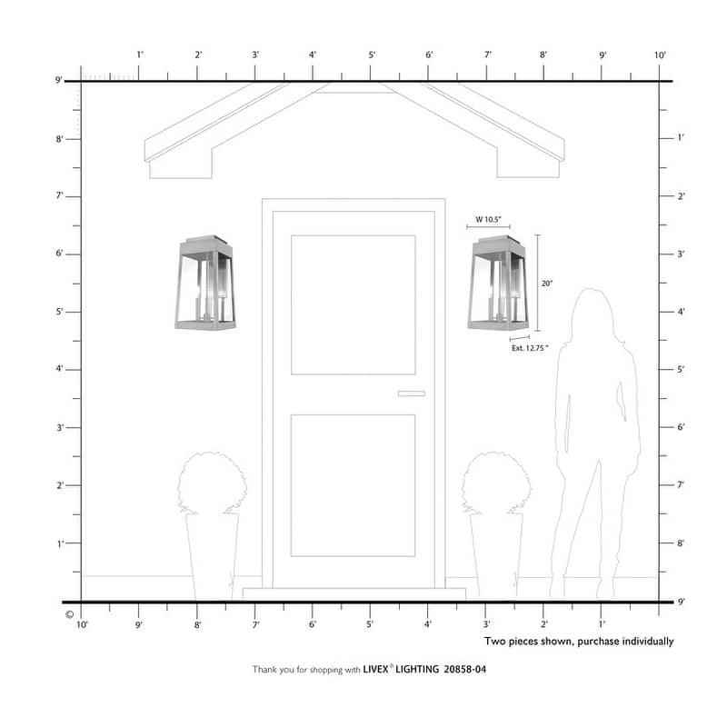 Livex Lighting 3-Light Outdoor Wall Lantern, 20858