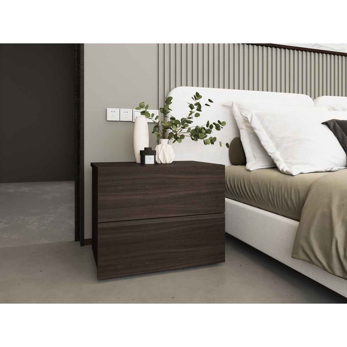 Dark oak bedside tables discount