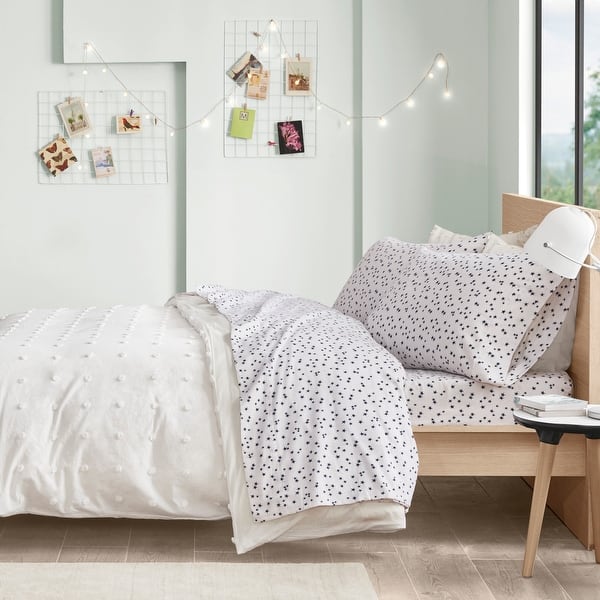 slide 2 of 8, Intelligent Design Cozy Soft Cotton Flannel Printed Sheet Set Blue Stars - Full