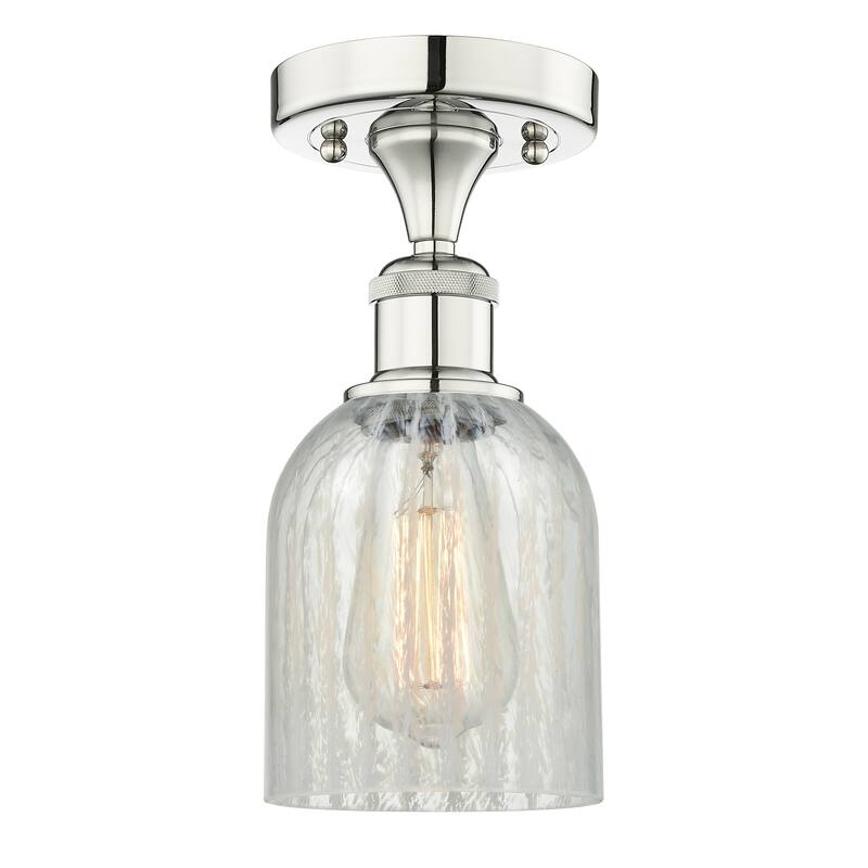 Innovations Lighting Edison Caledonia - 1 Light 5" Semi-Flush Mount - Mouchette/Polished Nickel