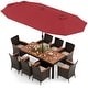 preview thumbnail 5 of 53, Costway 11 PCS Patio Dining Set with 15ft Double-Sided Patio Umbrella