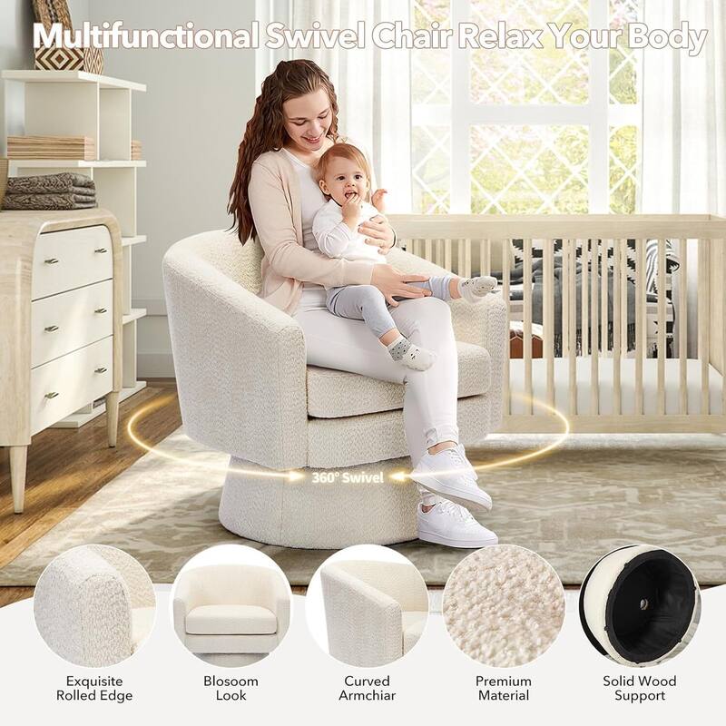 360° Swivel Comfy Accent Sofa Chair for Living Room, Bedroom