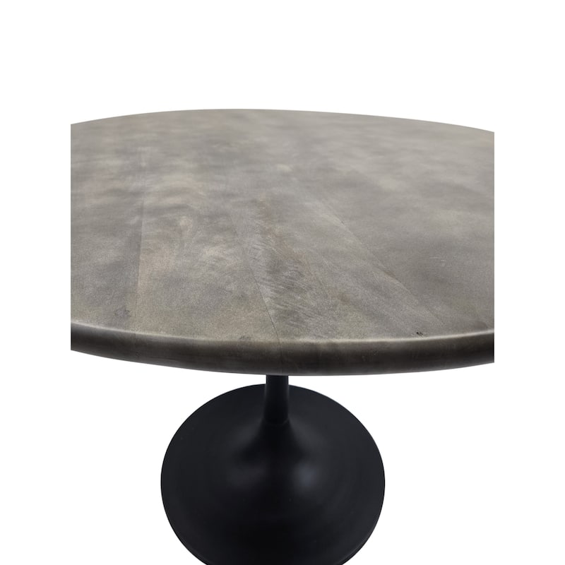 Wooden Round Dining Table - 40" - Fog Gray and Black