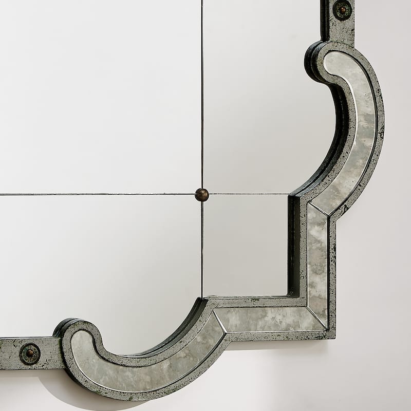 Fantina Antique Silver Paned Wall Mirror by iNSPIRE Q Classic