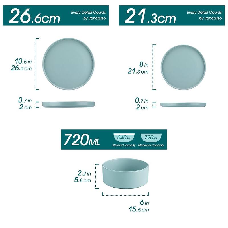 vancasso VENUS 12-Piece Matte Dinnerware Set, Service for 4