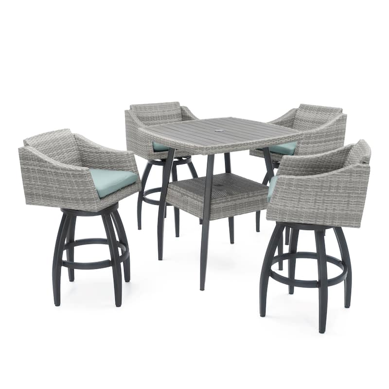 Cannes 5 Piece Sunbrella Outdoor Patio Barstool Set