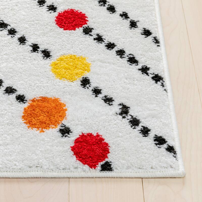 Well Woven Starbright Dandy Dots and Stripes Kids Area Rug