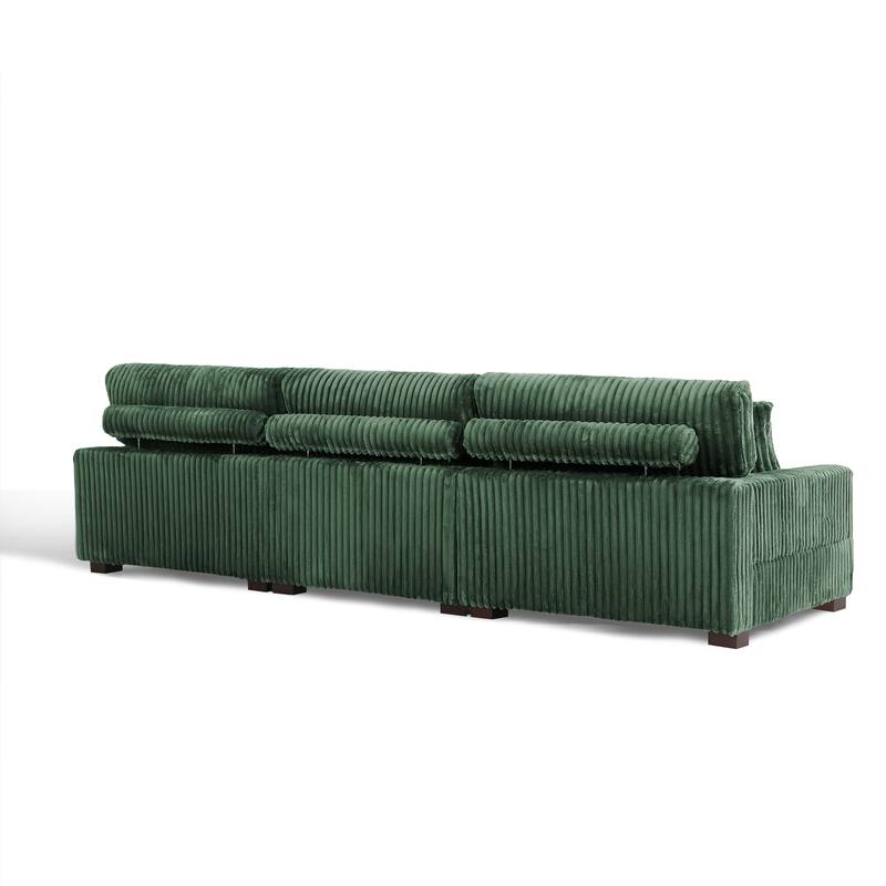 118.3" W Upholstered Sectional Modular Sofa with Pillows