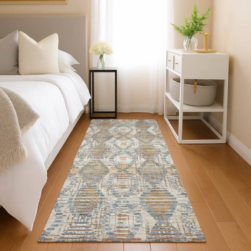 Machine Washable Indoor/ Outdoor Modern Ignacio Chantille Rug