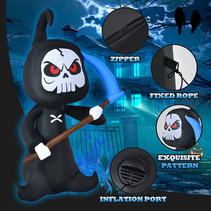 Costway 6 FT Halloween Inflatable Ghost Outdoor Blow Up Decoration w/
