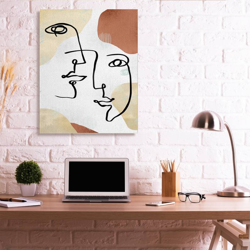 Stupell Asymmetrical Linework Portraits Abstract Organic Shapes Canvas Wall Art