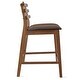 preview thumbnail 8 of 17, Set of 2 Counter Stools Open Back Medium Dark Wood Cushion Tall Chairs For Restaurant Bar Home