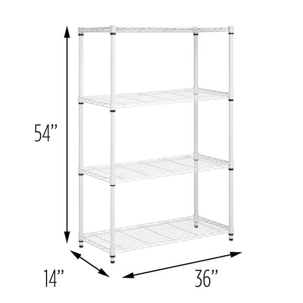 HoneyCanDo Steel 4Tier Adjustable Shelving Unit with 350lb Shelf