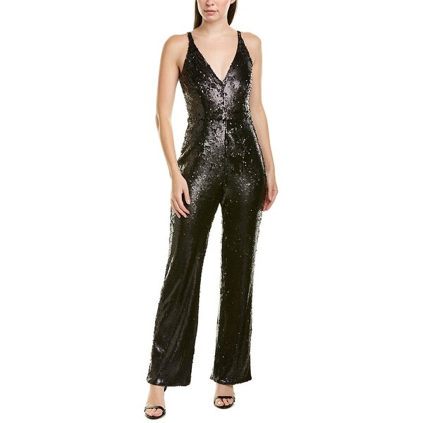 dress the population black jumpsuit