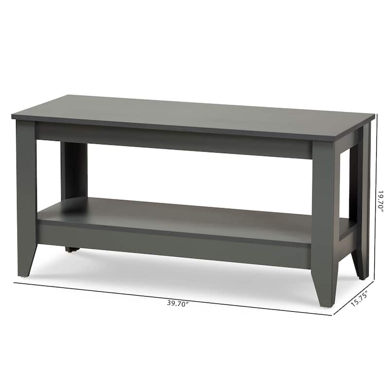 Elada Modern and Contemporary Grey Finished Wood Coffee Table