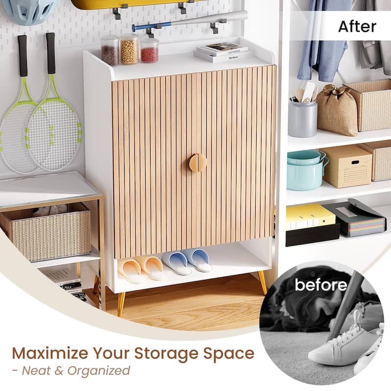 SUNBURY Modern 5-Tier Shoe Storage Cabinet,20 Pairs Shoe Rack with Adjustable Shelves for Entryway, Hallway