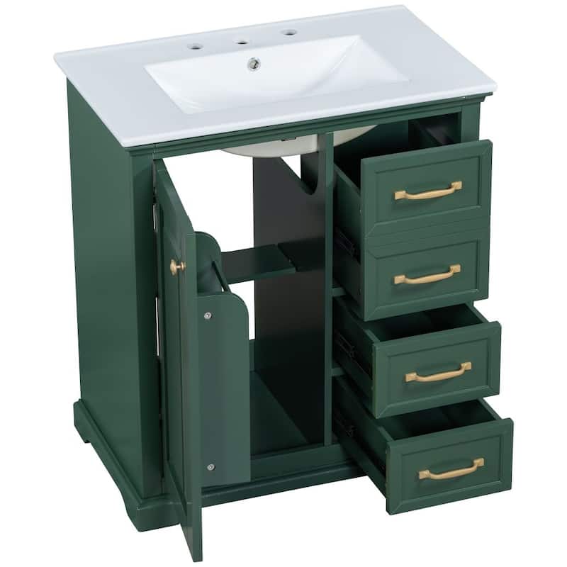 30" Bathroom Vanity with Sink and Bathroom Cabinet