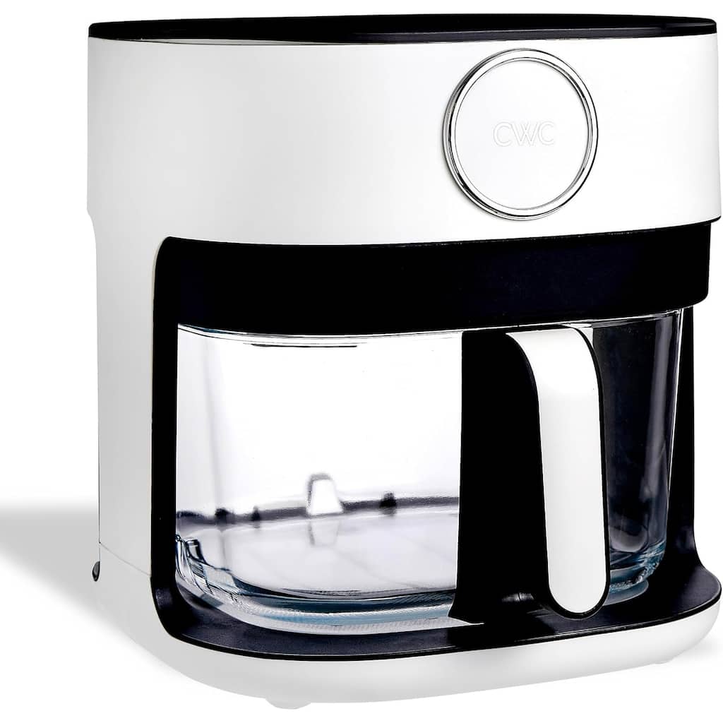 COOK WITH COLOR 1200W Air Fryer: Glass Basket, Dishwasher Safe, 60min Timer, 6 Presets, Temp Control 175F-400F, 4 - 5.5 QT