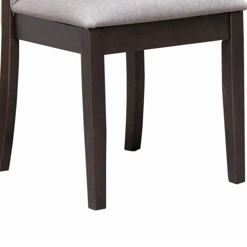 Brown/Gray Fabric Upholstered Wood Frame Dining Chair, Set of 2, Sturdy Dining Chair for Dining Rooms - 22.75