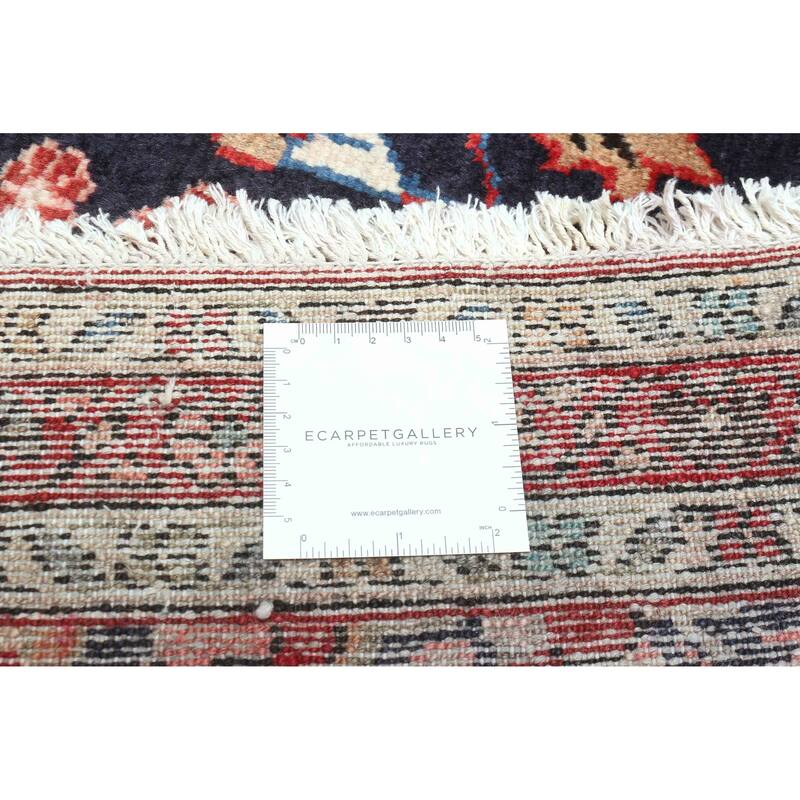 ECARPETGALLERY Hand-knotted Andelz Dark Navy Wool Rug - 3'7 x 10'2