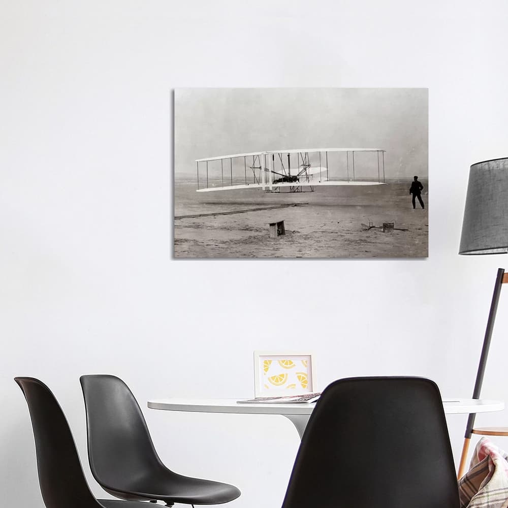 iCanvas "1903 Wright Brothers' Plane Taking Off At Kitty Hawk North Carolina USA" by Vintage Images Canvas Print