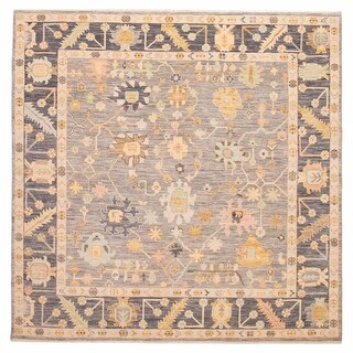 ECARPETGALLERY Hand-knotted Modern Oushak Grey Wool Rug - 10' 2" x 10' 2"