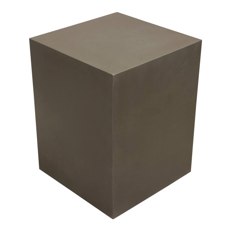 Viko Side End Table, 20 Inch Natural Cement Gray Square Pedestal