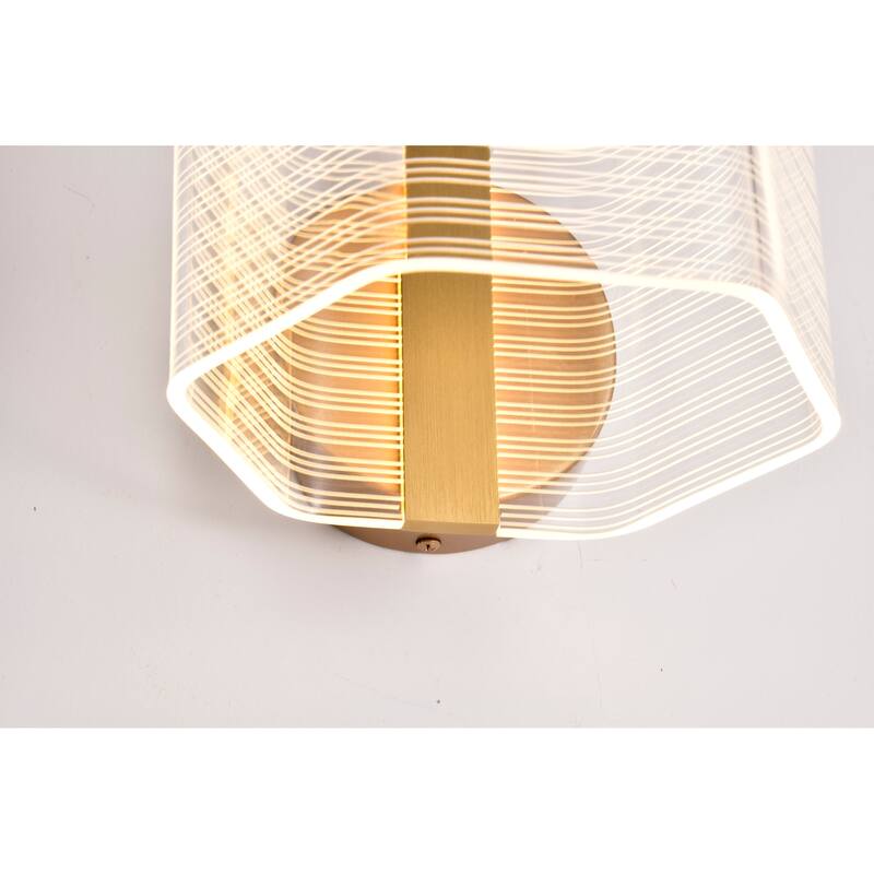 Kenzo LED 1 Light Wall Sconce Vintage Brass Finish Light Guide Panel - Polished Anodized Bronze