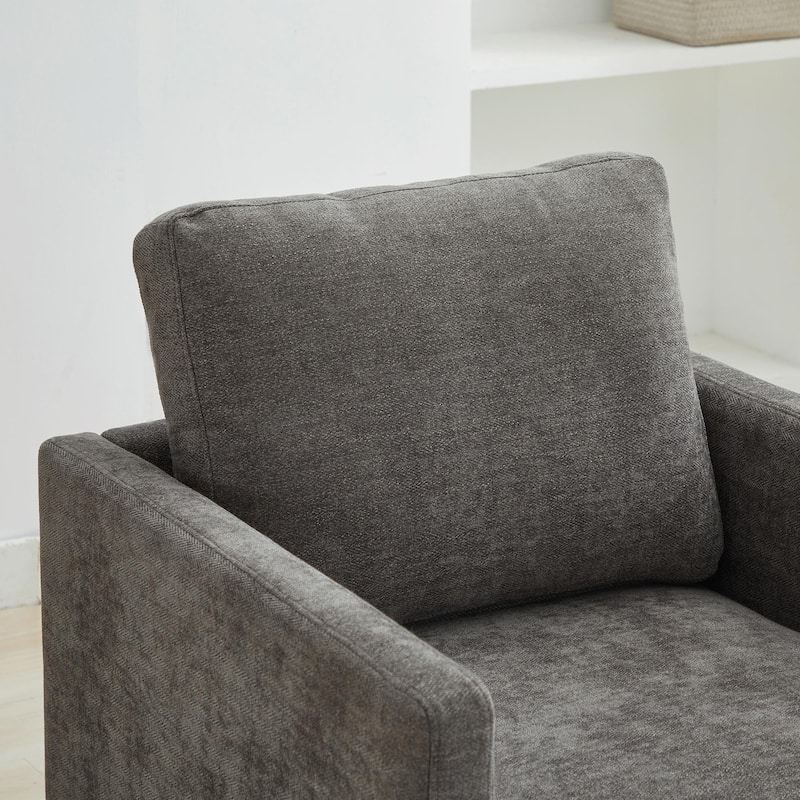 30.7"W Square Swivel Accent Chair, 360° Club Lounge Armchair
