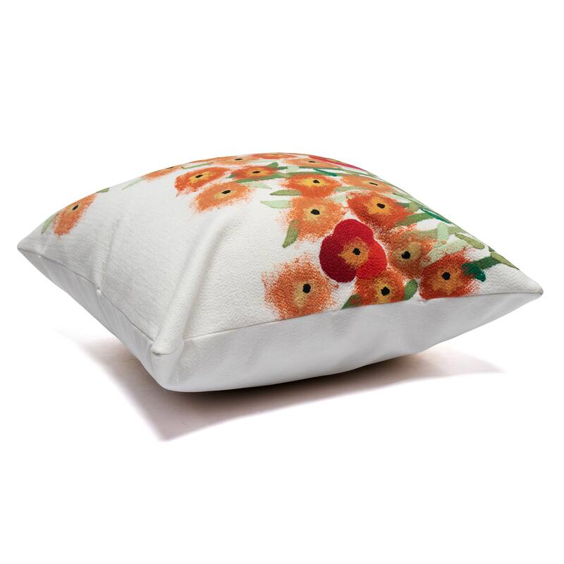 Liora Manne Visions III Poppies Indoor/Outdoor Pillow Red 20" Square