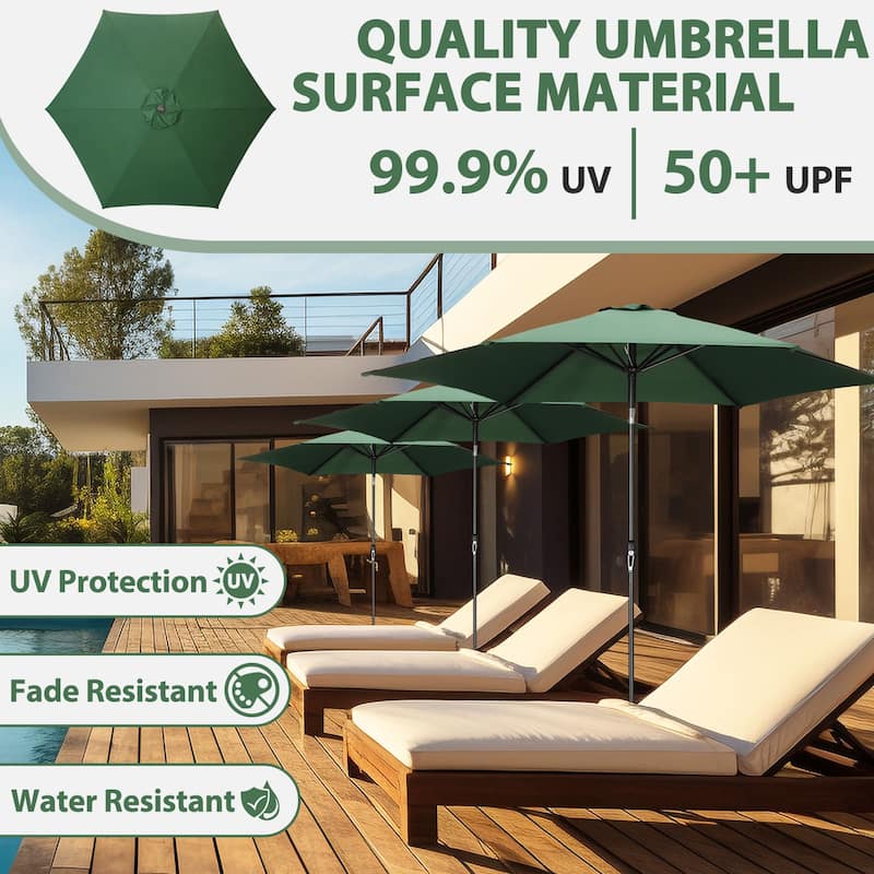 9FT Patio Umbrella with Base Included Outdoor Umbrella with Tilt and Crank