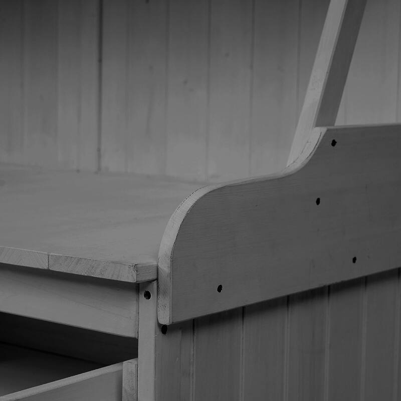 65-inch Garden Potting Bench - Fir Wood Workstation with Storage Shelf, Drawer