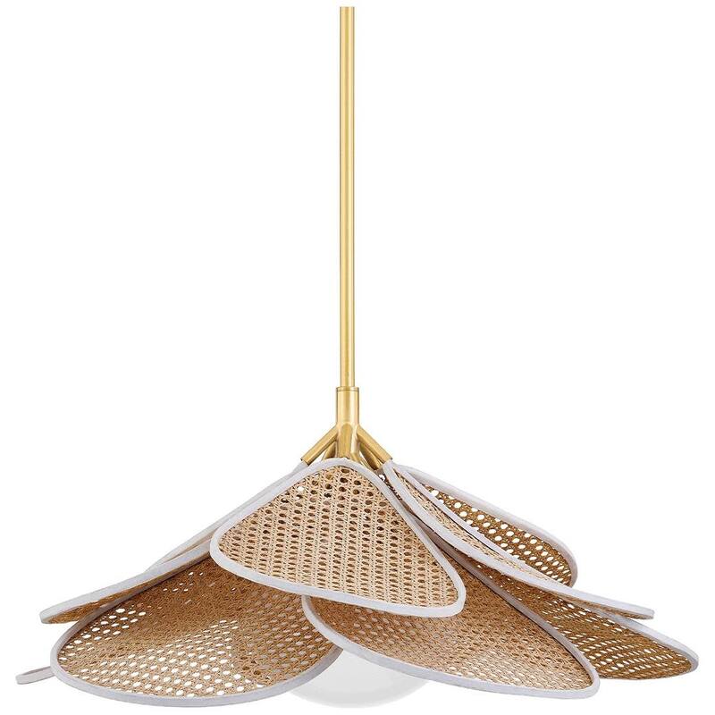 Hudson Valley Lighting 3128 Florina 28" Wide Rattan Pendant - Aged Brass