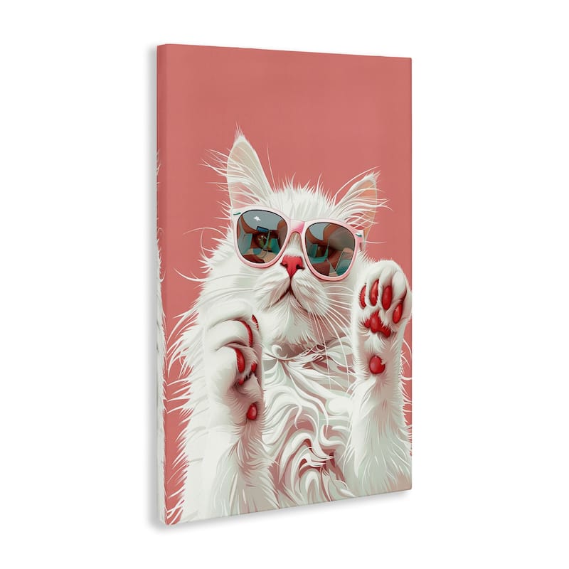 Stupell Glam Cat with Sunglasses Canvas Wall Art Design By LSR Design Studio