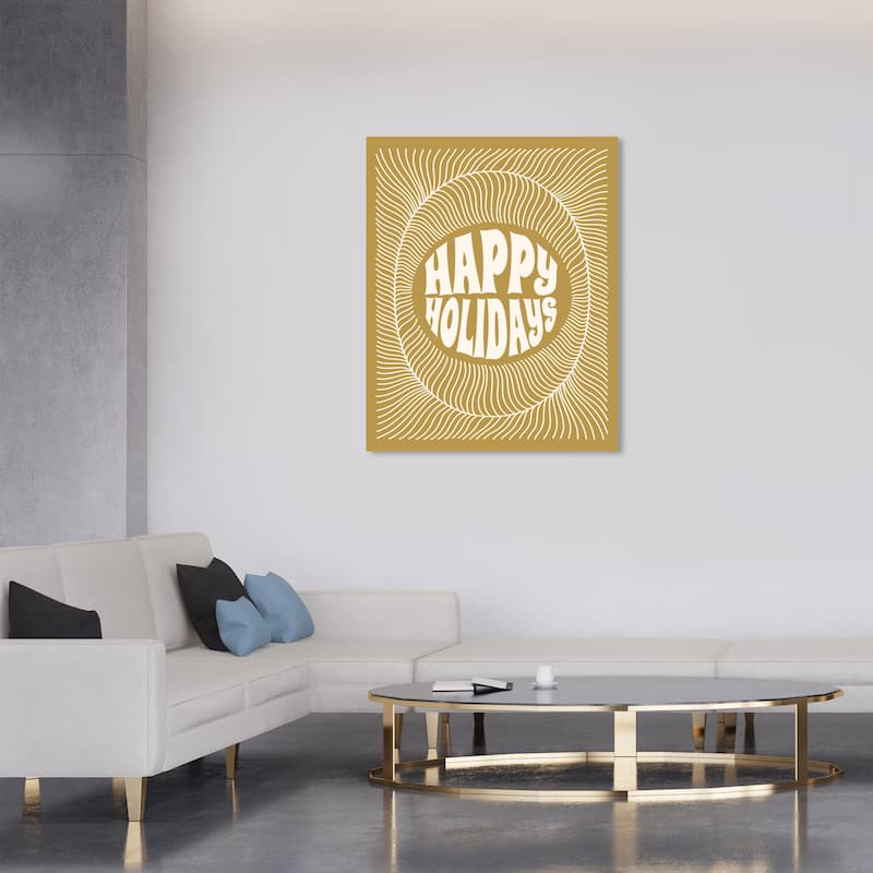 Wynwood Studio Canvas Floral and Botanical Ochre Gold Holidays Gold Modern & Contemporary Wall Art Canvas Print - 30 x 36