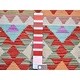preview thumbnail 2 of 3, Shahbanu Rugs Colorful Geometric Design Natural Wool Reversible Flat Weave Afghan Kilim Hand Woven Oriental Rug (3'4" x 4'9")