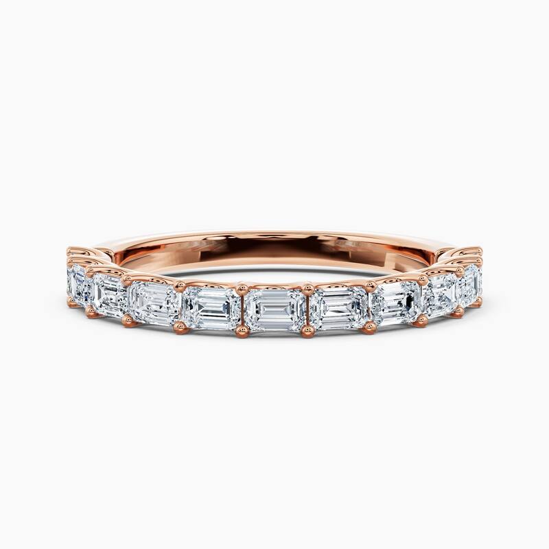 Auriya 14k Gold Emerald East-West Lab Grown Diamond Half Eternity Band 1.10 - 4.50 ct. tw. (F-G, VS) - 1.10 ct. wt. - 8 - Rose