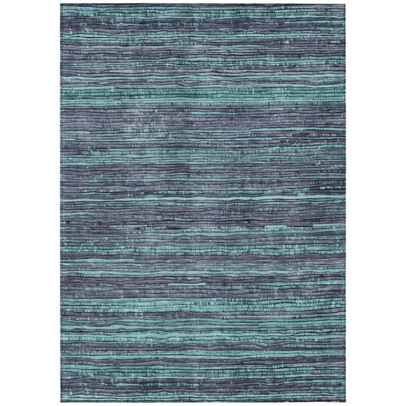 HomeRoots Striped Transitional Rectangle Outdoor Rug