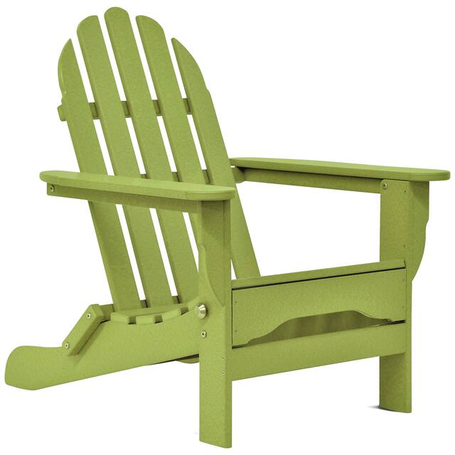Nelson Recycled Plastic Folding Adirondack Chair - by Havenside Home - Lime Green