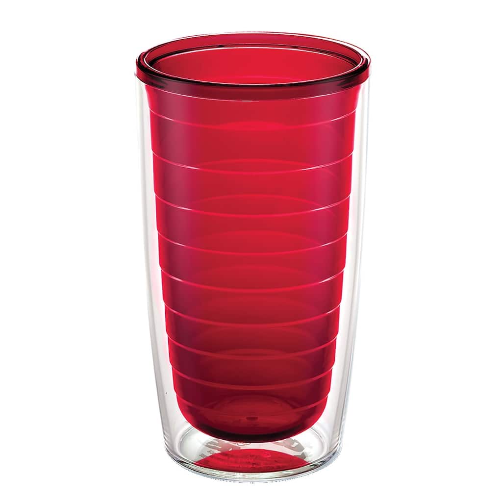Tervis Clear & Colorful Tabletop Made in USA Double Walled Insulated Travel Tumbler, Red