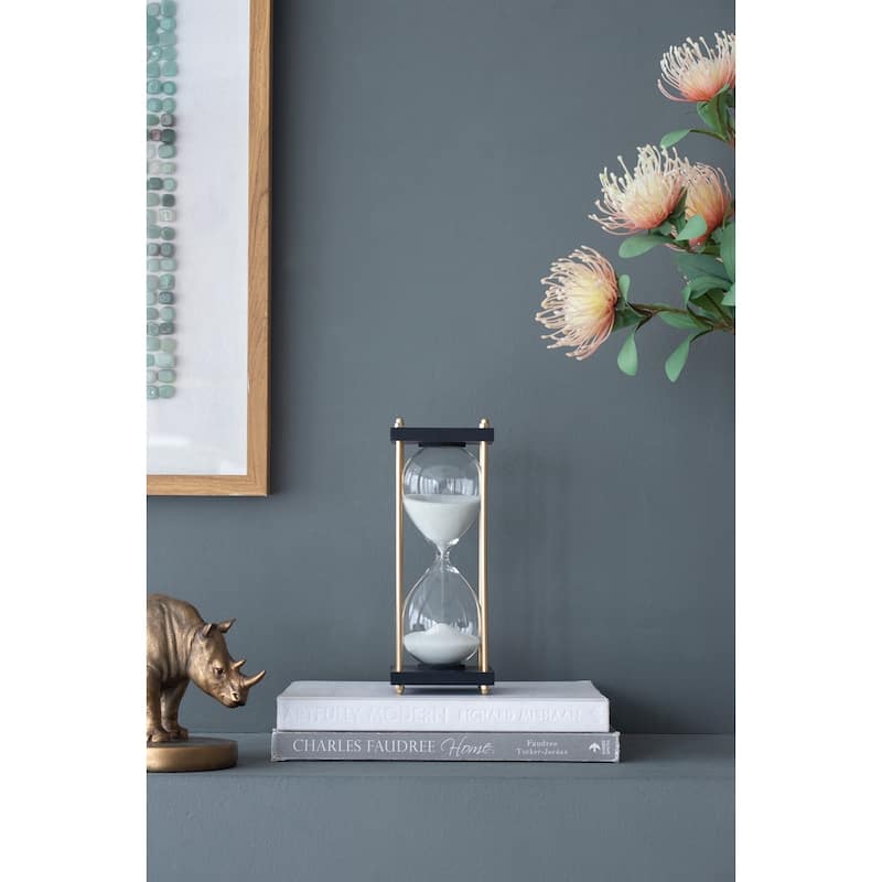 Set of 2, 4x4x9" Hour Glass In Stand (Approx.30Minutes), White