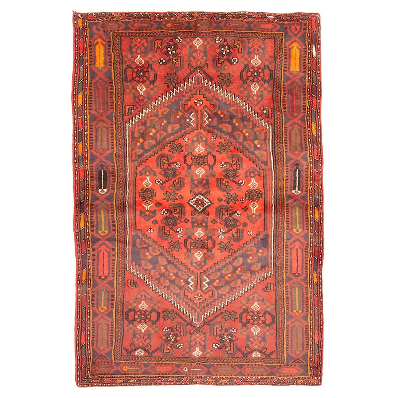 ECARPETGALLERY Hand-knotted Andelz Red Wool Rug - 4'2 x 6'4